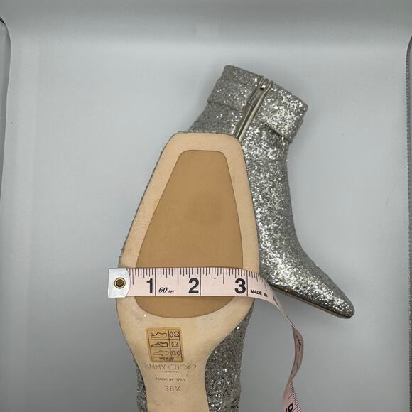 JIMMY CHOO Party Ankle boot in glittery Silver Leather IT 36.5 (US 6.5) - Picture 16 of 16